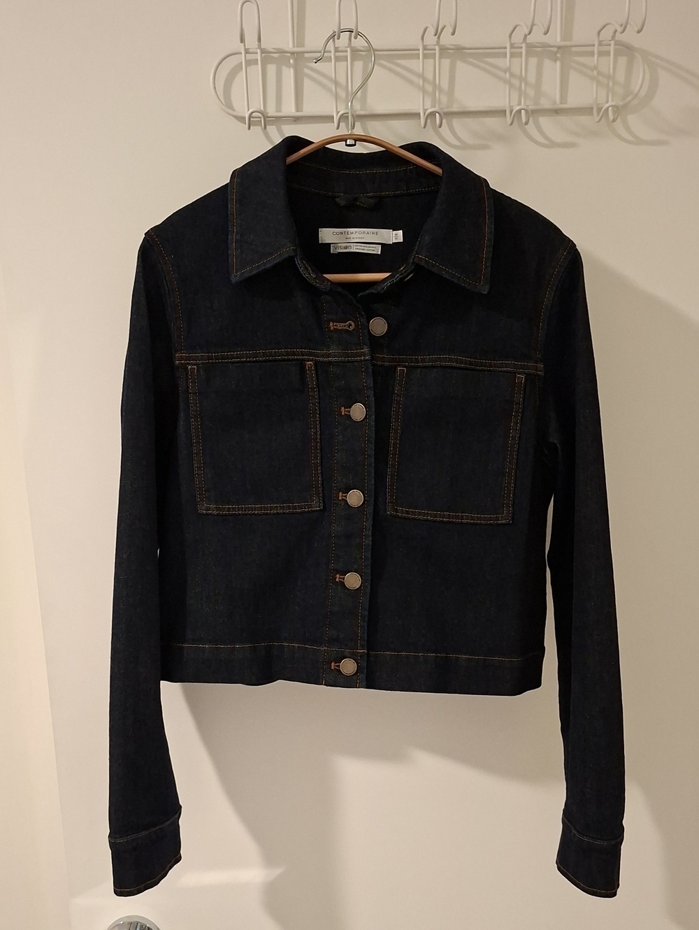 Simons/Contemporaine Dark Blue Denim Boxy Modern Jean Jacket (Size M)